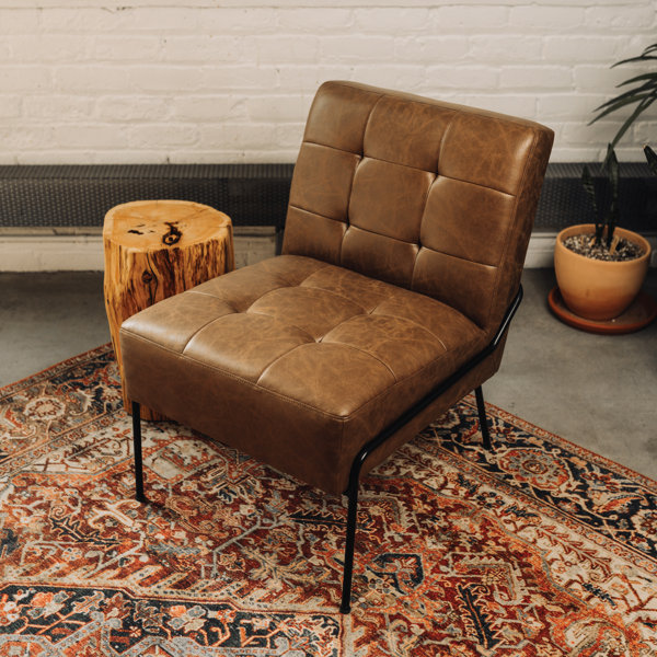 Cooper armless leather discount chair